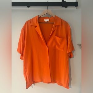VINTAGE ORANGE SILK COURIER SHIRT
